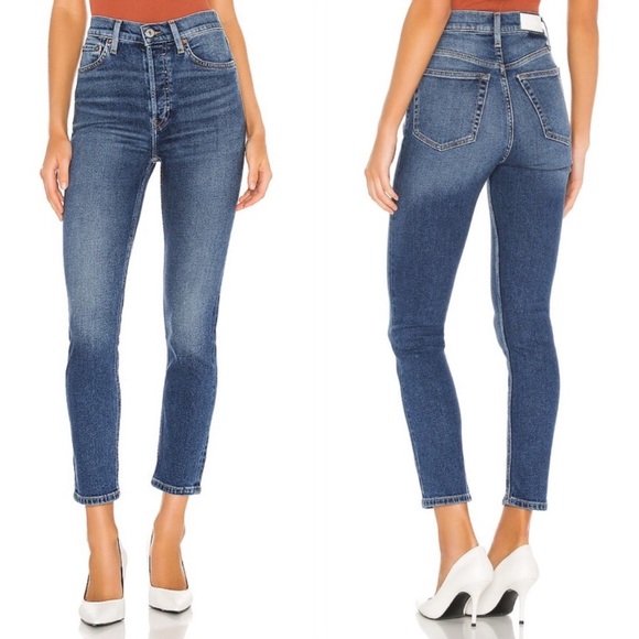 RE/DONE Originals 90s High Rise Ankle Crop in Dark 1 Size 26 - Picture 1 of 10